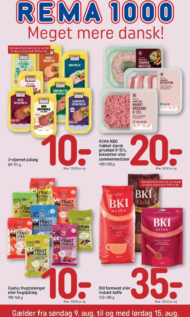 Rema 1000 tilbudsavis fra 09.08.2026